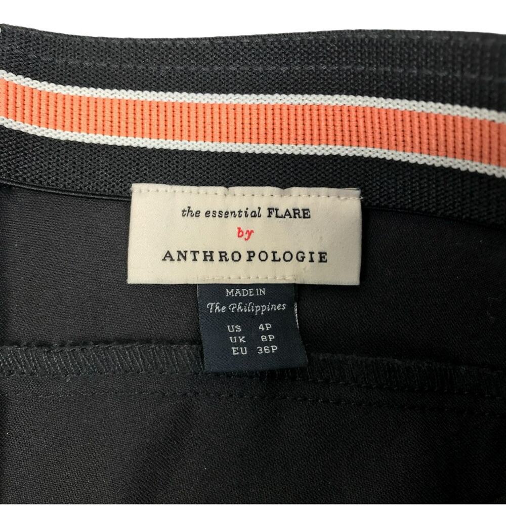 ANTHROPOLOGIE Essential Flare Pant Sz 4 Black Classic Stretch Office Business - Picture 8 of 15